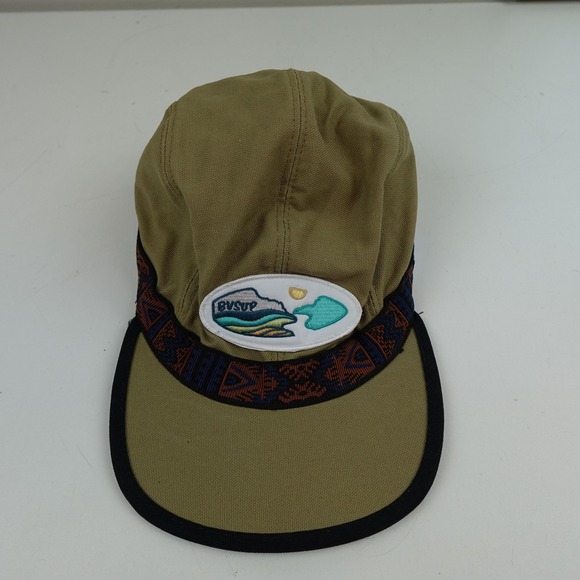 Kavu Hat Cap Strap Back Large Olive Green Patterned Band Patch Outdoors USA Mens - Picture 1 of 8